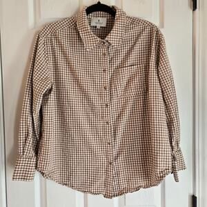 Tuckernuck Studio McGee Cotton Gingham Button Down Women's Shirt Size Medium